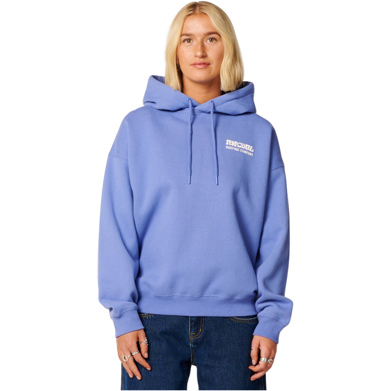 2026 Rip Curl Womens Surf Puff Heritage Hoodie 06AWFL - Mid Blue